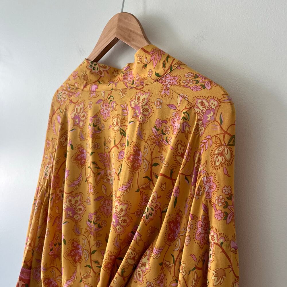Spell And The Gypsy Collective Portobello Road Kimono Floral Yellow Robe, Small - Picture 10 of 16